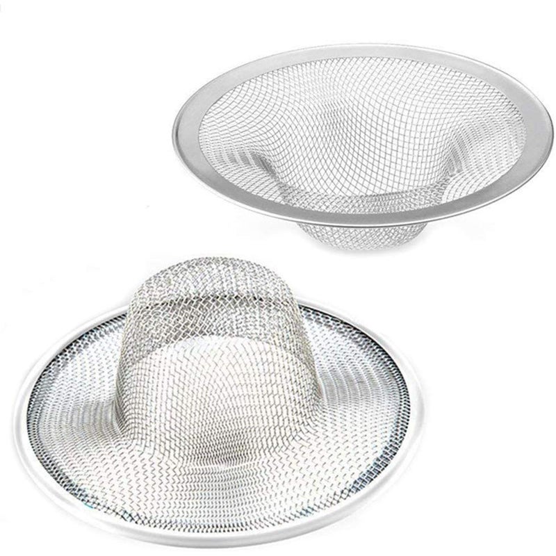 BESSEEK 2 pcs Heavy Duty Stainless Steel Slop Basket Filter Trap, 2.75" Top / 1" Mesh Metal Sink Strainer,Perfect for Kitchen Sink/Bathroom Bathtub RV Wash Basin Floor Drain Balcony Drain Hole - Image 1